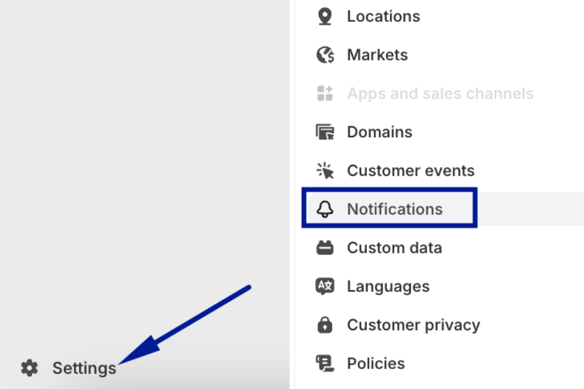 click “Notifications” to manage email notifications. 